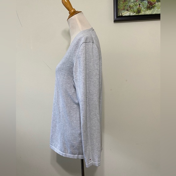 Tommy Hilfiger Metallic Sparkly Pullover Lightweight Sweater Silver Gray Size XL - Picture 6 of 14